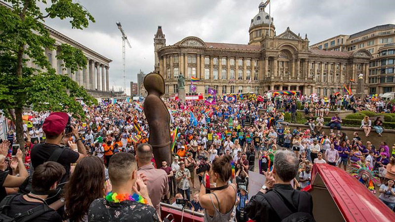 Crowd of people celebrating