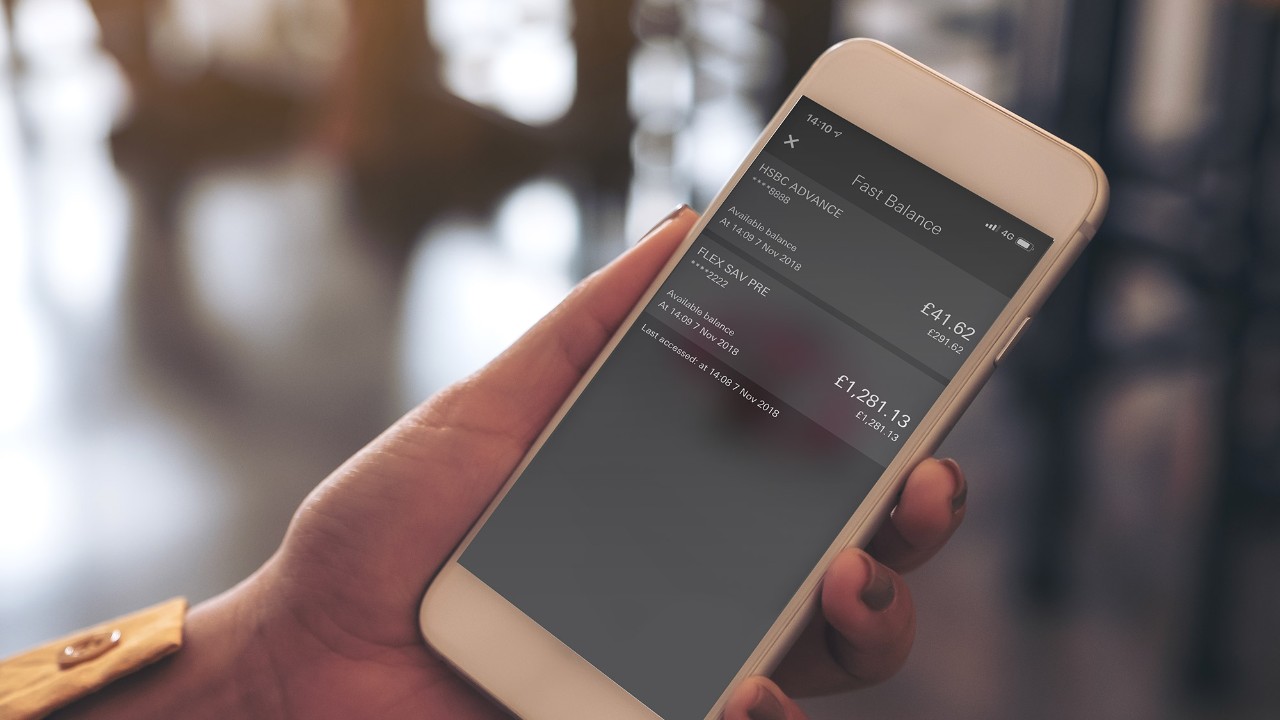 HSBC website on phone