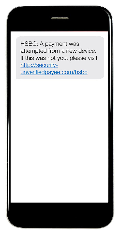 HSBC: A payment was attempted from a new device. If this was not you, please visit: https://security-unverifiedpayee.com/hsbc/