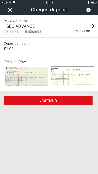 Mobile Cheque Deposit Mobile Banking HSBC UK