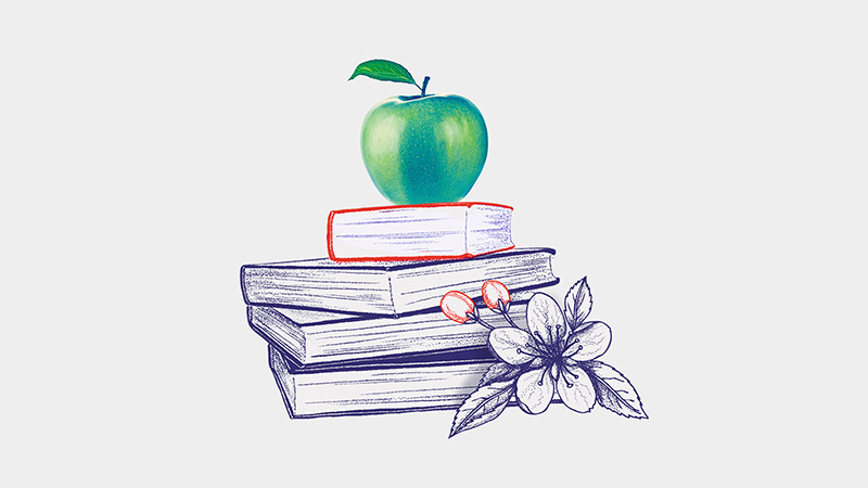 apple and books